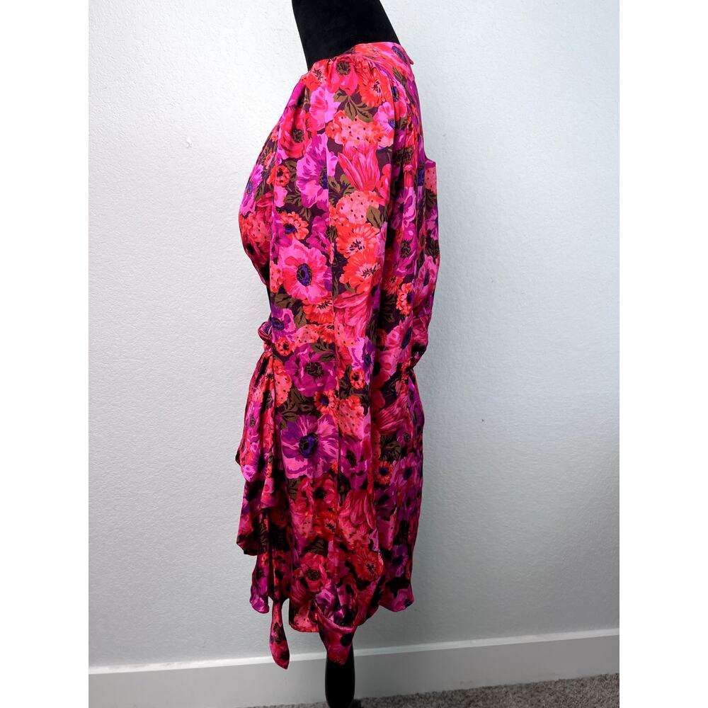 For Love & Lemons Lauren Floral Cutout Mini Dress - Red, Size L - Picture 3 of 7